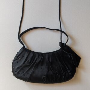 Vintage Valerie Stevens Black Beaded Mini Shoulder Bag